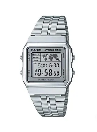 Men's Classic Quartz Digital Watch A500WA-7DF - 34 mm - Silver 