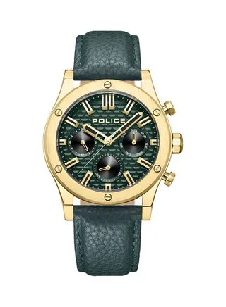 Men's Watch Dial Green Leather Strap - PEWJF0006202 