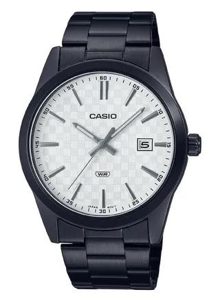 Men's Analog Quartz Stainless Steel White Dial Watch - MTP-VD03B-7AUDF 