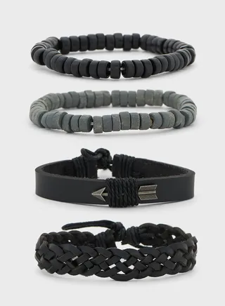 4 Pack Beaded Arrow Bracelet Set