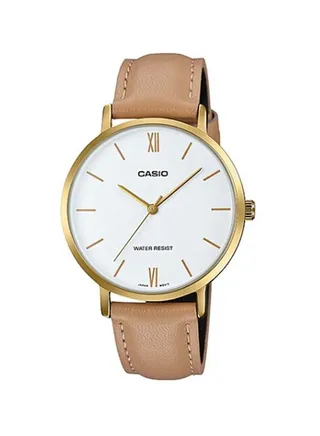 Women's Leather Analog Wrist Watch LTP-VT01GL-7BUDF - 33 mm - Brown 