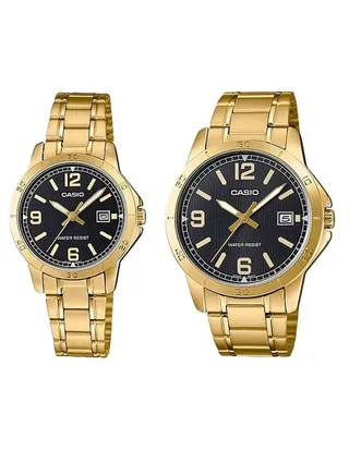 Casio Gold Colour Analog Couple Watch MTP/LTP-V004G-1BUDF 