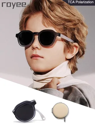 New children's foldable sunglasses, polarized foldable sunglasses, sun protection sunglasses for Age 2-4 6-8 10-12 Boys Girls boys and girls 