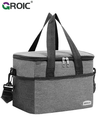 Portable Picnic Basket Large Capacity Lunch Bag Picnic Cooler Bag Insulated Picnic Basket, Picnic Cooler, Oxford Cloth Crossbody Portable Outdoor Picnic Bag Picnic Supplies Camping Accessories 