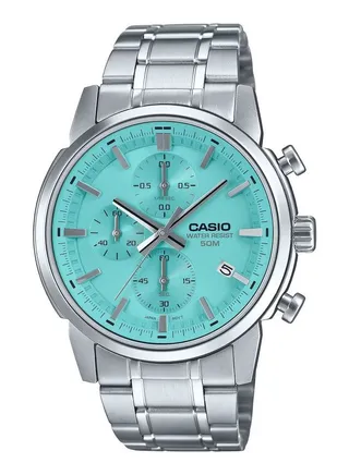 CASIO MTP-E510D-2AV Blue Dial Sporty Chronograph Design Stainless steel 50M 