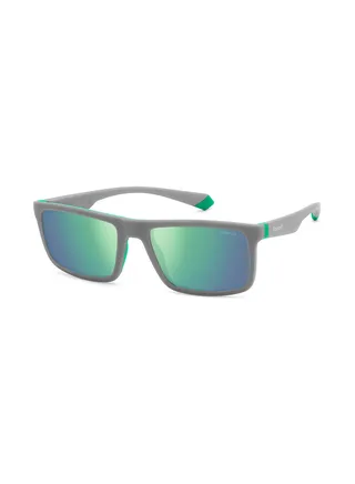 Men's UV Protection Rectangular Sunglasses - Pld 2134/S Gry Green 56 - Lens Size: 56 Mm 