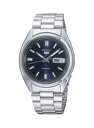 Men's Round Shape Stainless Steel Analog Wrist Watch 37 mm - Silver - SNXS77K 