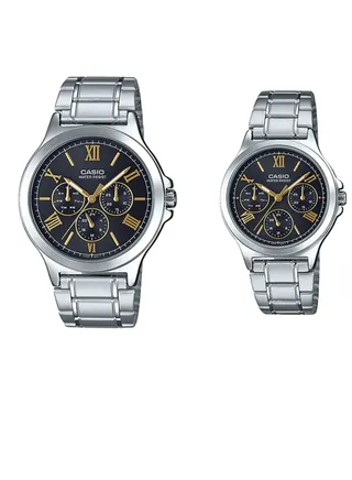 Casio Stainless Steel Analog Multifuntion Couple Watch Set MTP/LTP-V300D-1A2 
