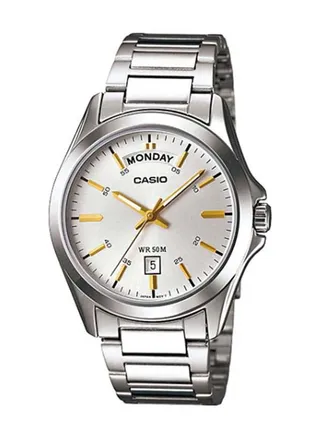 Men's Enticer Stainless Steel Analog Wrist Watch MTP-1370D-7A2VDF - 39 mm - Silver 