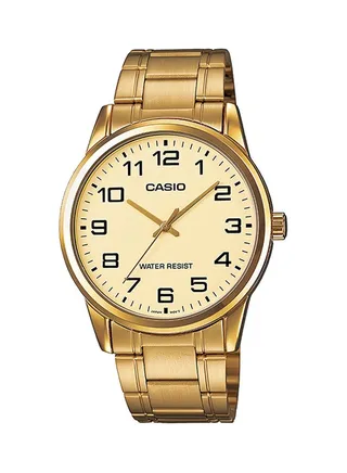 Men's Water Resistant Analog Watch Mtp-V001G-9B - 38 mm - Gold 