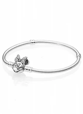 PANDORA Disney Shimmering Minnie Portrait Bracelet 925 Sterling Silver 597770CZ 