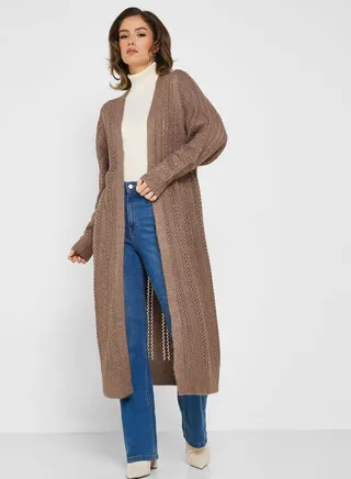Openwork Longline Cardigan 