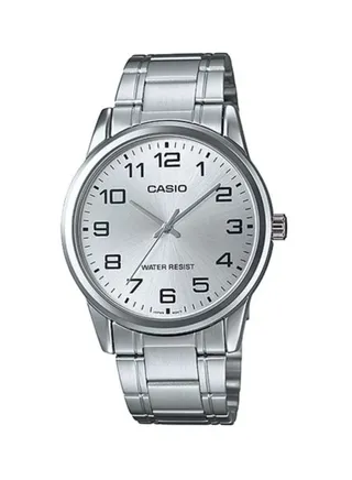Men's Enticer Water Resistant Stainless Steel Analog Watch MTP-V001D-7BUDF - 38 mm - Silver 