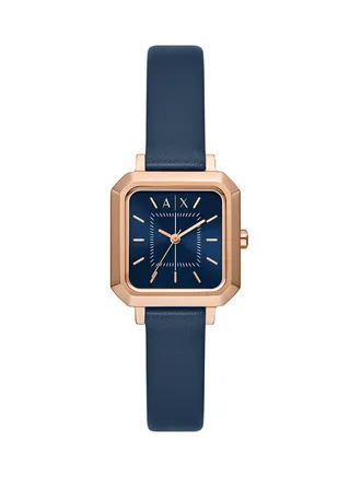Women's Analog Octagon Shape Leather Wrist Watch AX5722 - 27 Mm 