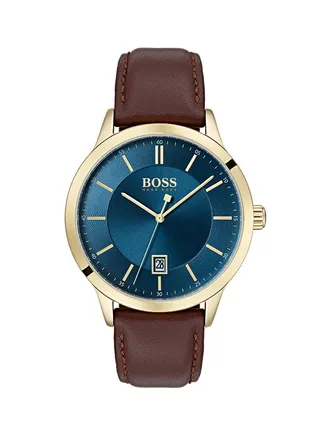 Men's Analog Round Leather Wrist Watch 1513685 - 41 mm 