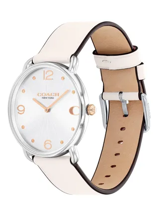 Women's Analog Round Shape Leather Wrist Watch 14504200 - 36 Mm 