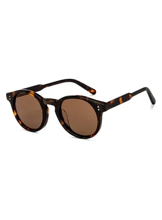 Full Rim Polarized Round Sunglasses For Men & Women - 48mm - Tortoise 