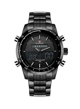 Men's Water Resistant Analog & Digital Watch NF9024 - 46 mm - Black 