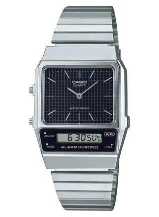 Casio Water Resistant Quartz Analog-Digital Stainless Steel Black Dial Watch - AQ-800E-1ADF - 32mm 