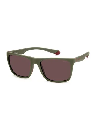 Unisex UV Protection Square Sunglasses - Pld 2141/S Mtkhakbur 57 - Lens Size: 57 Mm 