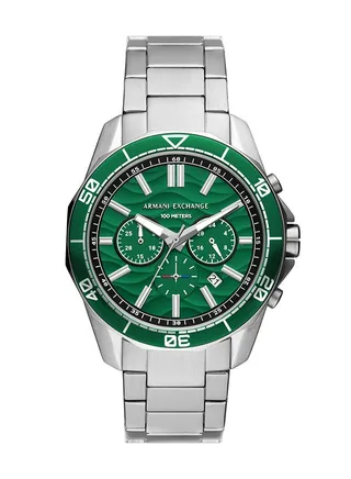 Men's Analog Round Shape Stainless Steel Wrist Watch AX1957 - 44 Mm 