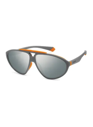 Unisex Polarized Rectangular Sunglasses - Pld 2151/S Grey Millimeter - Lens Size: 62 Mm 