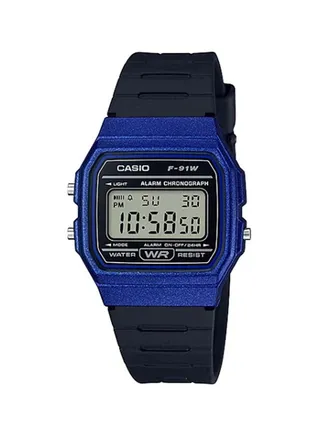 Men's Resin Digital Wrist Watch F-91WM-2ADF - 38 mm - Black 