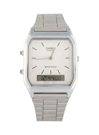 Men's Vintage Water Resistant Analog & Digital Watch AQ-230A-7D - 39 mm - Silver 
