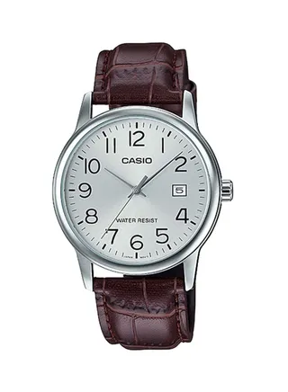 Men's Leather Analog Wrist Watch MTP-V002L-7B2 