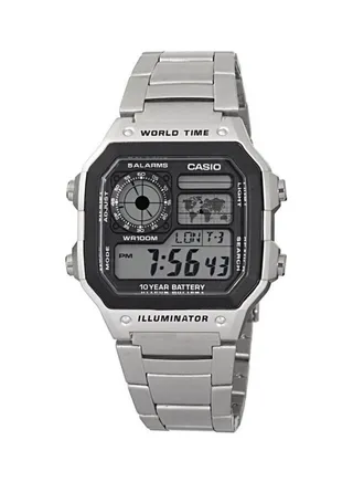Men's Youth Series Quartz Analog-Digital Watch AE-1200WHD-1AVDF - 42 mm - Silver 