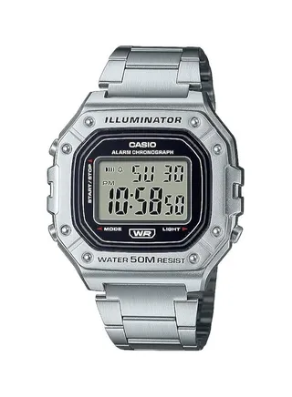 Casio Men's Wrist Classic Digital Display Quartz   Watch - W-218HD-1AVDF Silver 