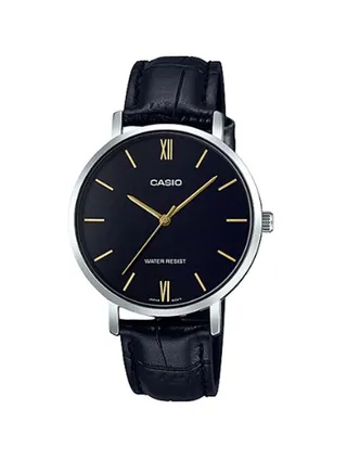 Women's Leather Analog Wrist Watch LTP-VT01L-1BUDF - 33 mm - Black 