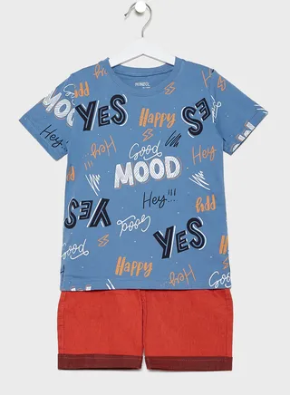 Kids Printed T-Shirt + Shorts Set