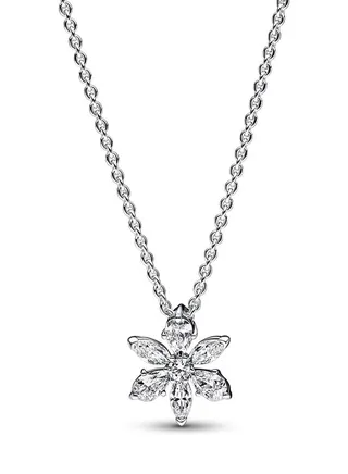 PANDORA Herbarium Cluster Necklace Sterling Silver and Cubic Zirconia 