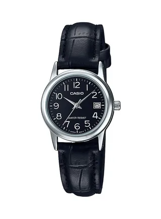 Women's Leather Analog Wrist Watch LTP-V002L-1BUDF - 31 mm - Black 