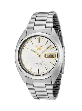 Men's 21 Jewels Round Shape Stainless Steel Analog Wrist Watch 37 mm - Silver - SNXG47K 