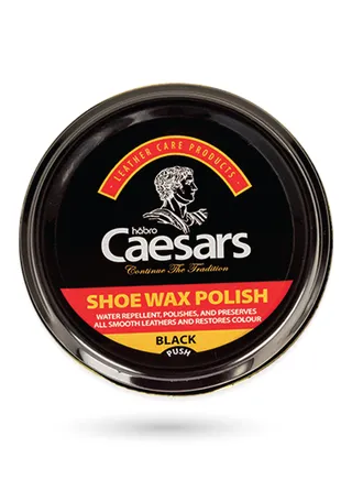Caesars Wax Shoe Polish (Black) - Deep Shine and Lasting Protection 