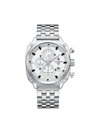 Men's Chronograph Square Shape Stainless Steel Wrist Watch KKFJ9602 - 44 Mm 