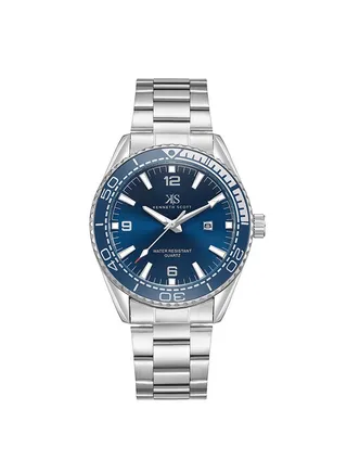Kenneth Scott Men's Navy Blue Dial Analog Watch - K23024-SBSN 