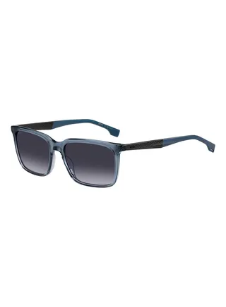 Men's UV Protection Rectangular Sunglasses - Boss 1579/S Blue Millimeter - Lens Size: 57 Mm 