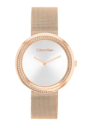 Women Analog Round Shape Stainless Steel Wrist Watch 34 mm 
