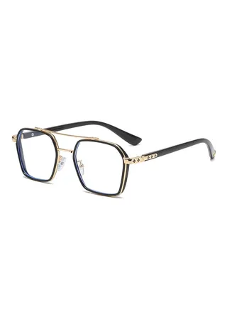Retro Double Bridge Aviator Clear Lens Glasses 