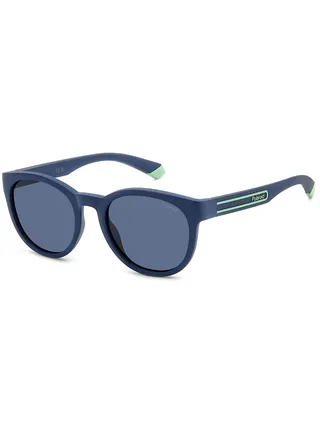 Unisex Polarized Oval Sunglasses - Pld 2150/S Blue Millimeter - Lens Size: 52 Mm 