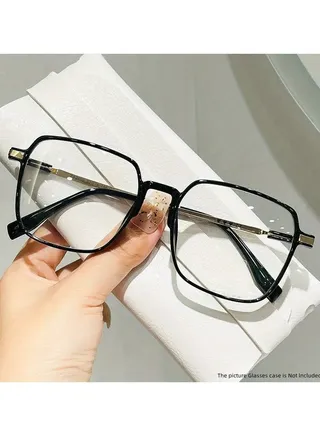Stylish Flat Mirror Blue Light Blocking Sunglasses Large Square Frame Glasses 