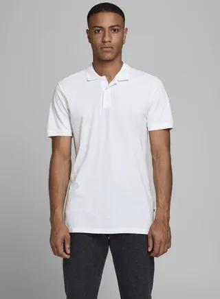 Button Detail Polo White 