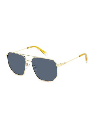 Men's UV Protection Navigator Sunglasses - Pld 4141/G/S/X Gold Blue 59 - Lens Size: 59 Mm 