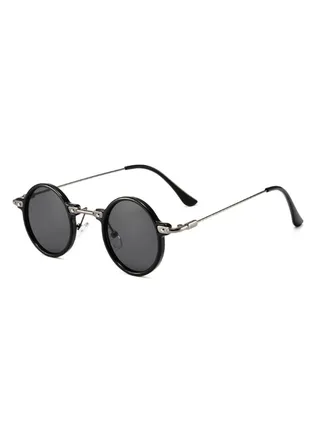 Small Round Polarized Hippie Sunglasses for Men, Circle Sunglasses, Round Polarized Unisex Sunglasses, UV400 Protection, Retro Vintage Classic Bohemian Metal Frame Polycarbonate Lenses 