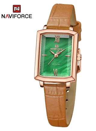 NAVIFORCE NF5039 Square Edition with Leather Strap for LADIES, 2024 