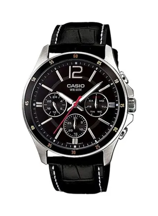 Men's Enticer Analog Watch MTP-1374L-1AV - 47 mm - Black 