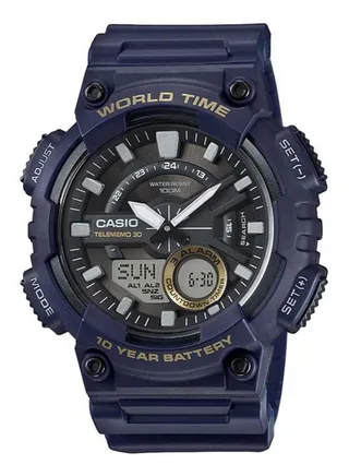 Men's Resin Analog And Digital Watch AEQ-110W-2AVDF 